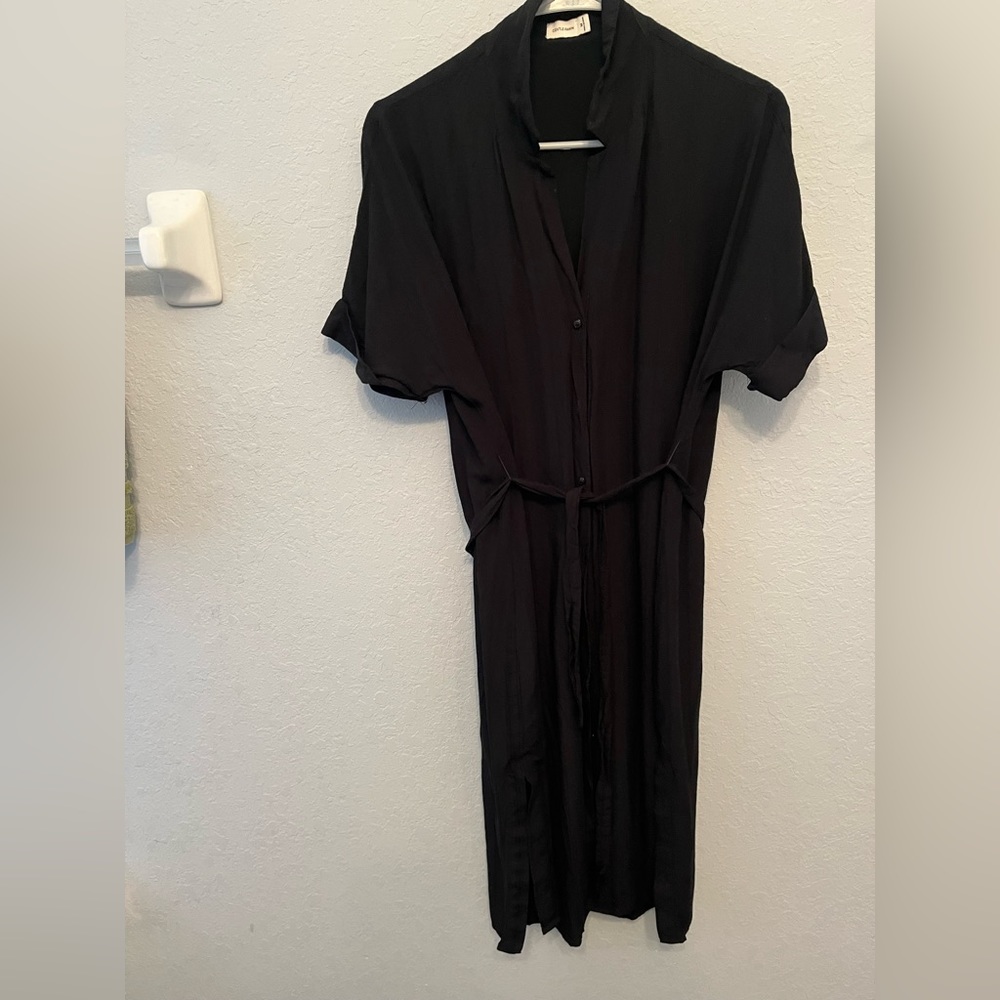 Long gentle fawn dress with tie
